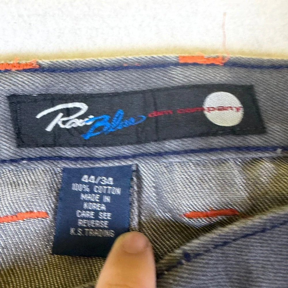 Raw Blue Dnm Company Mens Carpenter Jeans Grey Baggy Streetwear 44x34 Y2K Skater